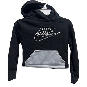 Nike 4 6 NWT black gray hoodie hooded sweatshirt cropped pocket swoosh logo